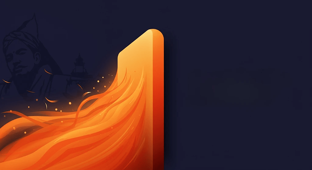 A banner representing Indian heritage and a call to action